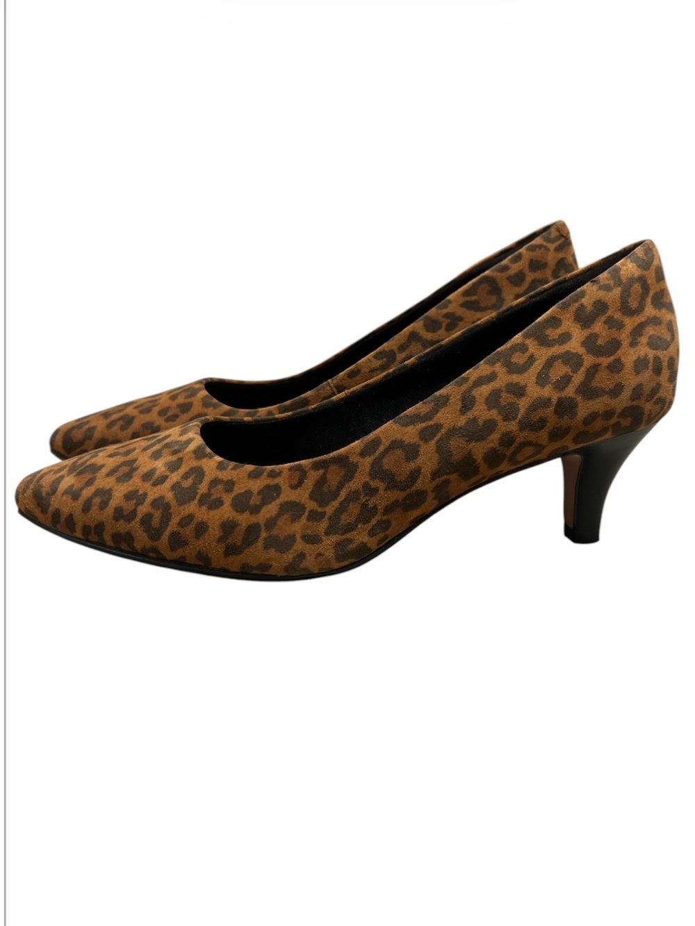 Clarks Linvale Jerica Leopard Print Kitten Heel Pumps Comfort Shoes